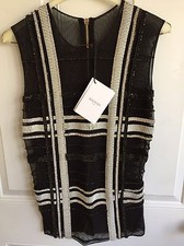 BALMAIN Runway Metallic embellished Top 3,999...