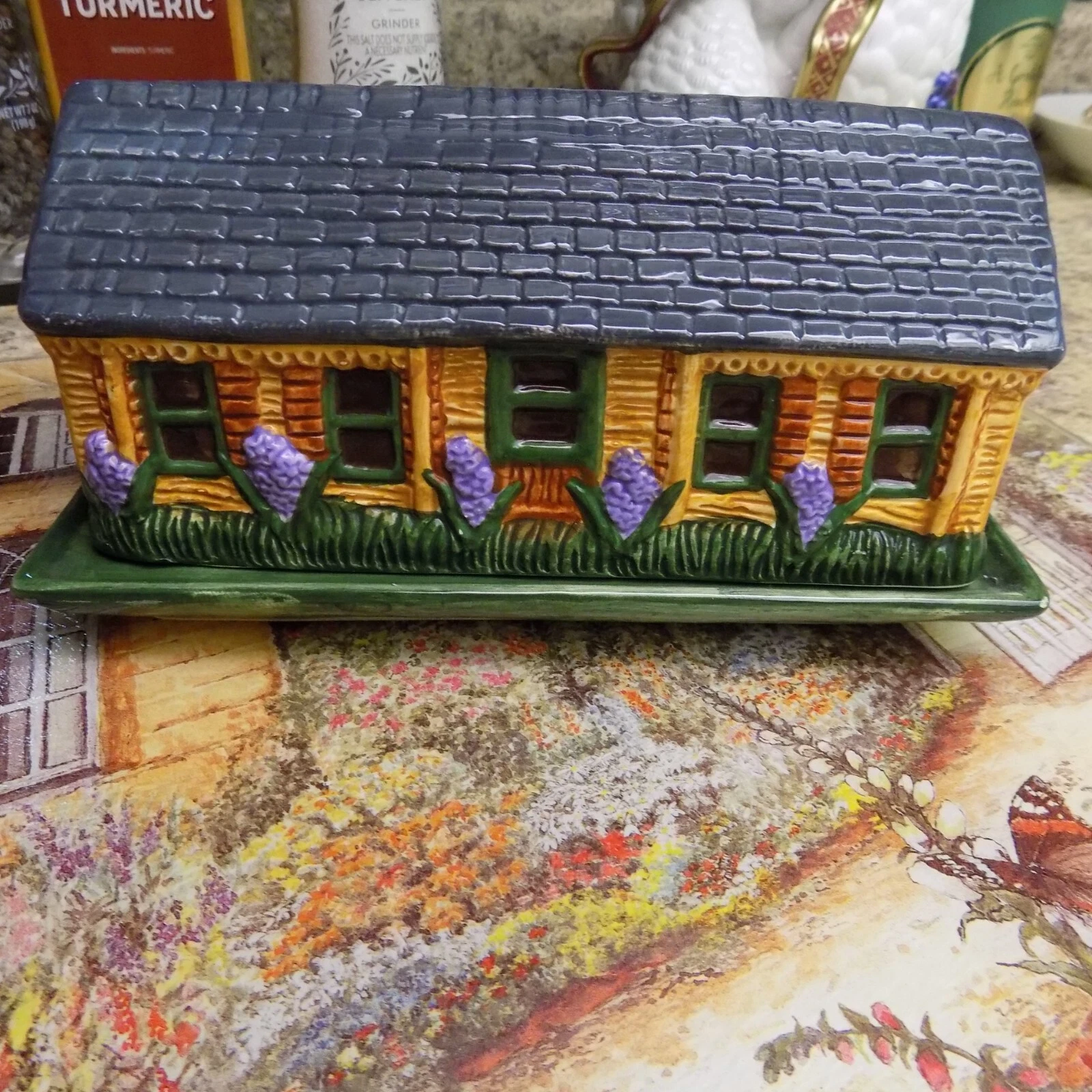 BLOCK Country Village Cottage Covered Butter Dish Ceramic 1995
Opens in a new window or tab