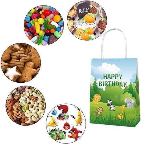 12PCS Jungle Animal Paper Loot Lolly Bag Kids Baby Shower Birthday Party Favour - Picture 5 of 5