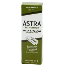 100 Pc Astra Superior Platinum Double Edge Shaving Razor Blades