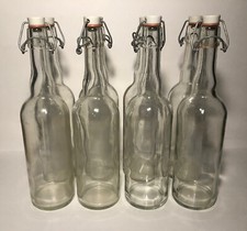 4-Swing Top Glass Bottles Clear 25.4oz