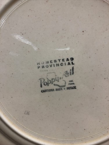 2 Circa 1950's POPPYTRAIL METLOX CA USA Homestead Provincial 10 " Dinner Plates - Picture 5 of 9