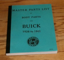 1928 - 1941 Buick Body Master Parts List Catalog