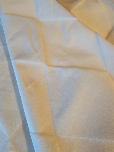 VANILLA WHITE SATIN HARLEQUIN REMNANT UPHOLSTERY FABRIC - Picture 2 of 3