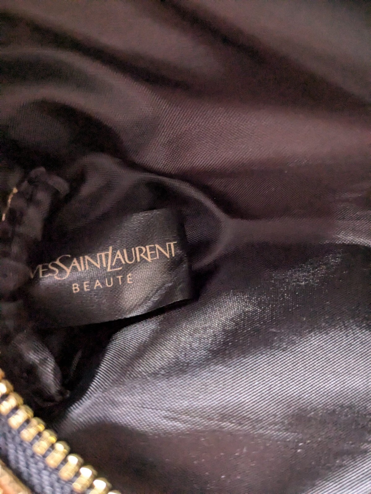 Yves Saint Laurent YSL Borsa per Trucco di Bellezza Nera Make Up Pouch PVC Lucido. Nuovo