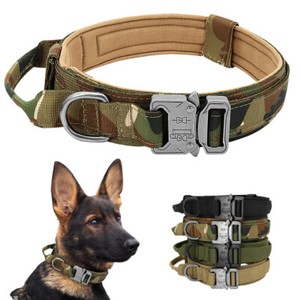 Collier-dressage-chien-tactical-training-adjustable-nylon-with-handle