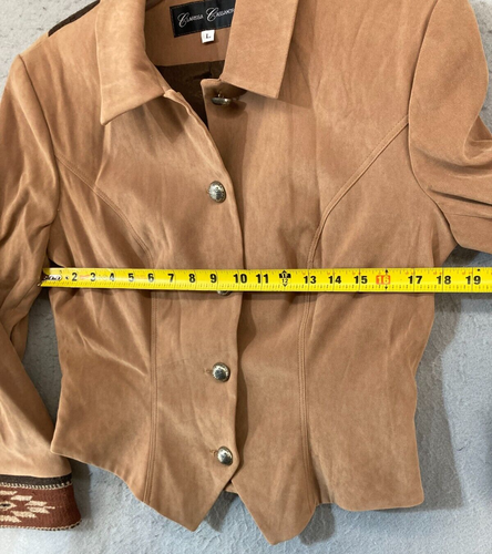 Clarissa Cassandra Womens Jacket Large Camel Vintage USA MADE Western - Picture 2 of 9