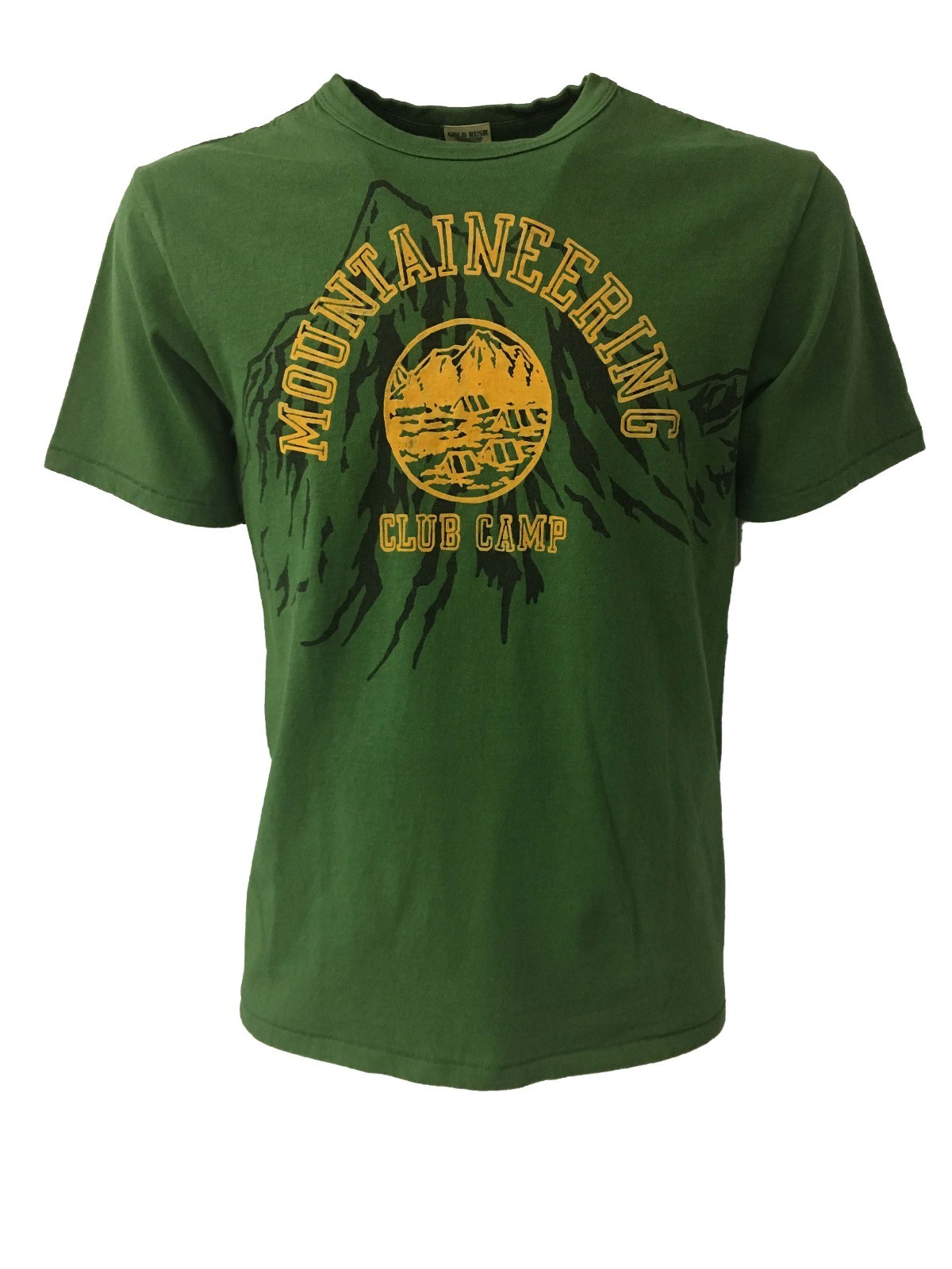 Футболка ЗОЛОТАЯ ЛИХОРАДКА uomo mezza manica verde из 100 % хлопка ЯПОНСКОГО ПРОИЗВОДСТВА