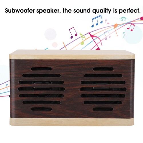 D7 Splicing Wood Grain Subwoofer Mini Bt Speaker With And Charging Ca HEN - Picture 6 of 12