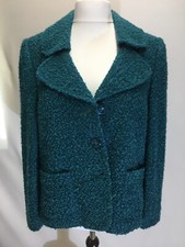 Women's, Teal Coloured Light Short Jacket, With Front Pockets. Uk 14. Ewm Brand.