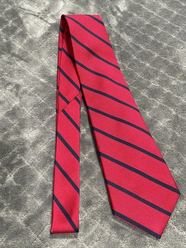 American Living Red Blue Striped Neck Tie - Picture 5 of 9