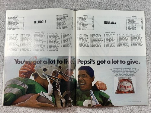 Programa de juego de fútbol americano universitario Illinois vs Indiana 17 de octubre de 1970 de la NCAA original - Imagen 6 de 8