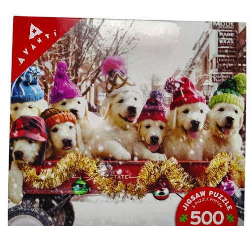 Avanti Christmas Puppies 500-Piece Jigsaw Puzzle 24x18 Inches - Picture 3 of 5