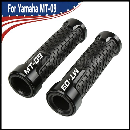 Black 7/8" rubber Handlebar and Hand Grips End Caps For Yamaha MT-09 2014-2024 - Imagen 2 de 10