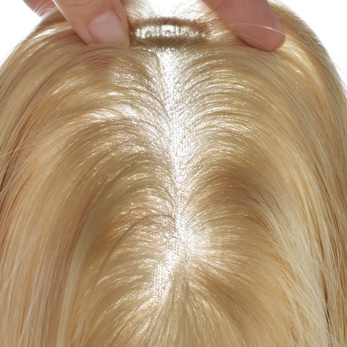 Women Topper Hairpiece Hand Tied Clip In Lace Closure Top Piece Synthetic Hair - Picture 20 of 30