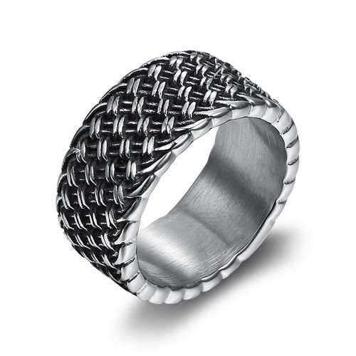 Mens Stainless Steel Celtic Knot Braided Wedding Band Ring - Stylish and Durable - Picture 1 of 6