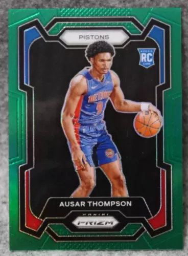 2023-24 Panini Prizm Ausar Thompson Green Prizm RC #178 Pistons