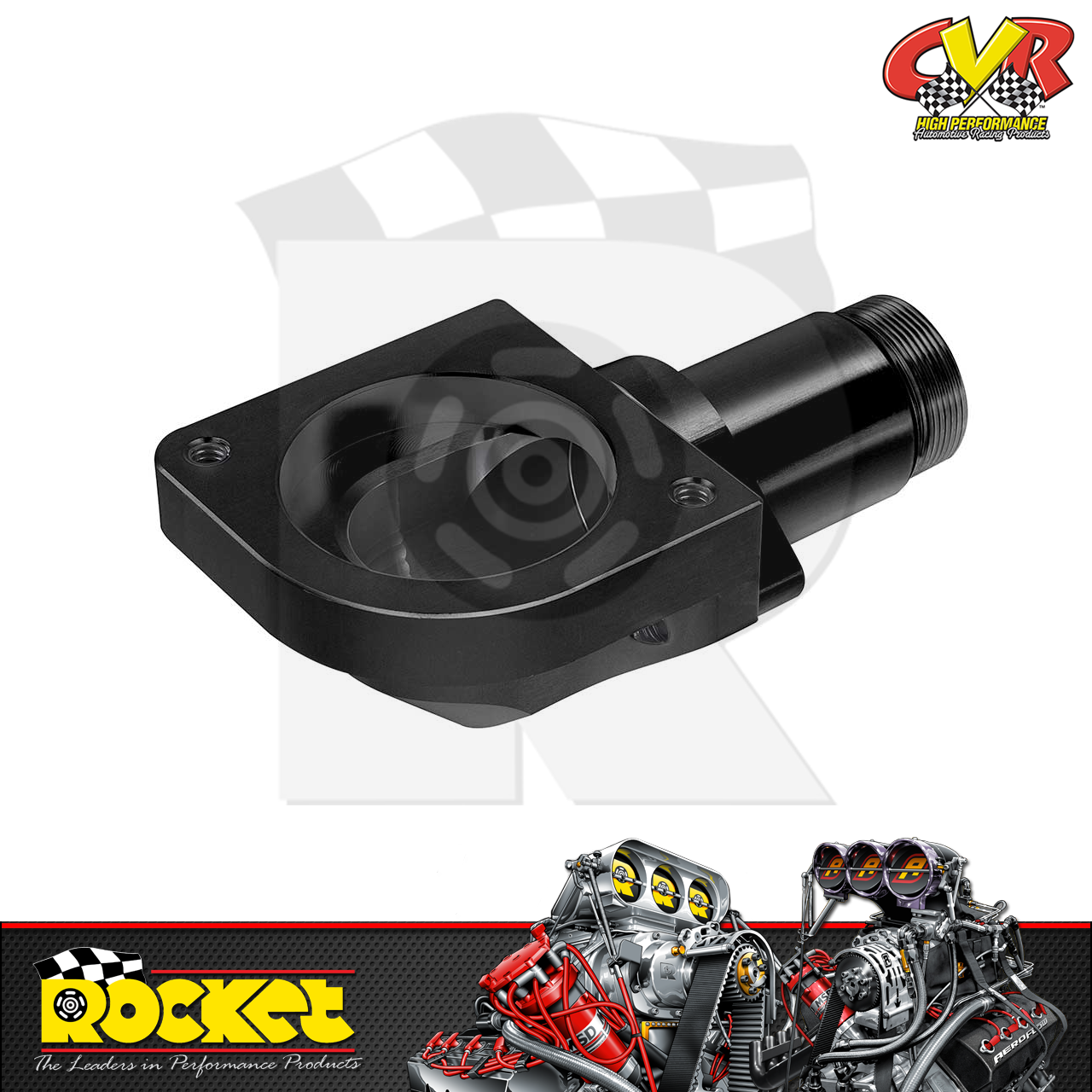 CVR LS Thermostat Housing Adapter BLACK Suit Electric Water Pump