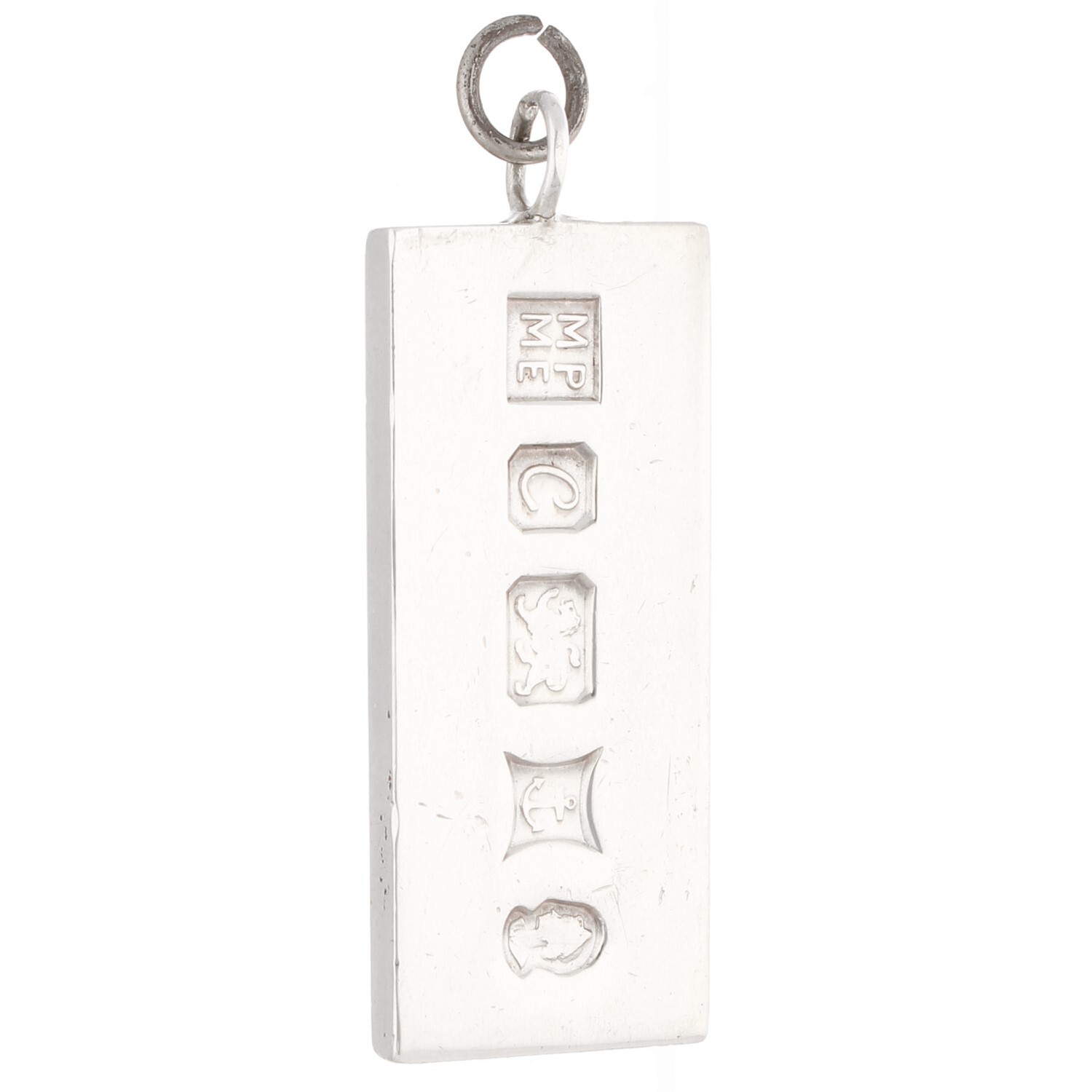 Sterling Silver Birmingham 1977 Ingot Pendant (18x43mm)