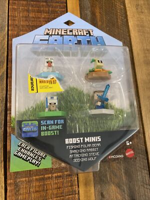 Minecraft Earth Boost Mini 4 pack Polar Bear Seeking Wolf Snacking Rabbit