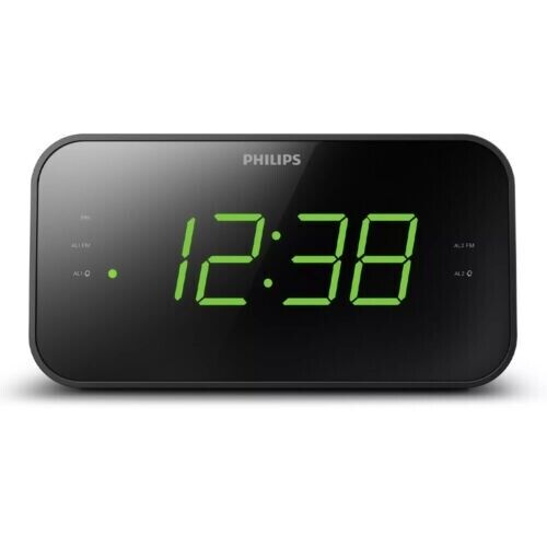 PHILIPS Digital Alarm Clock Radio, FM Radio Clock with Battery Backup Dual Alarm - Picture 1 of 7