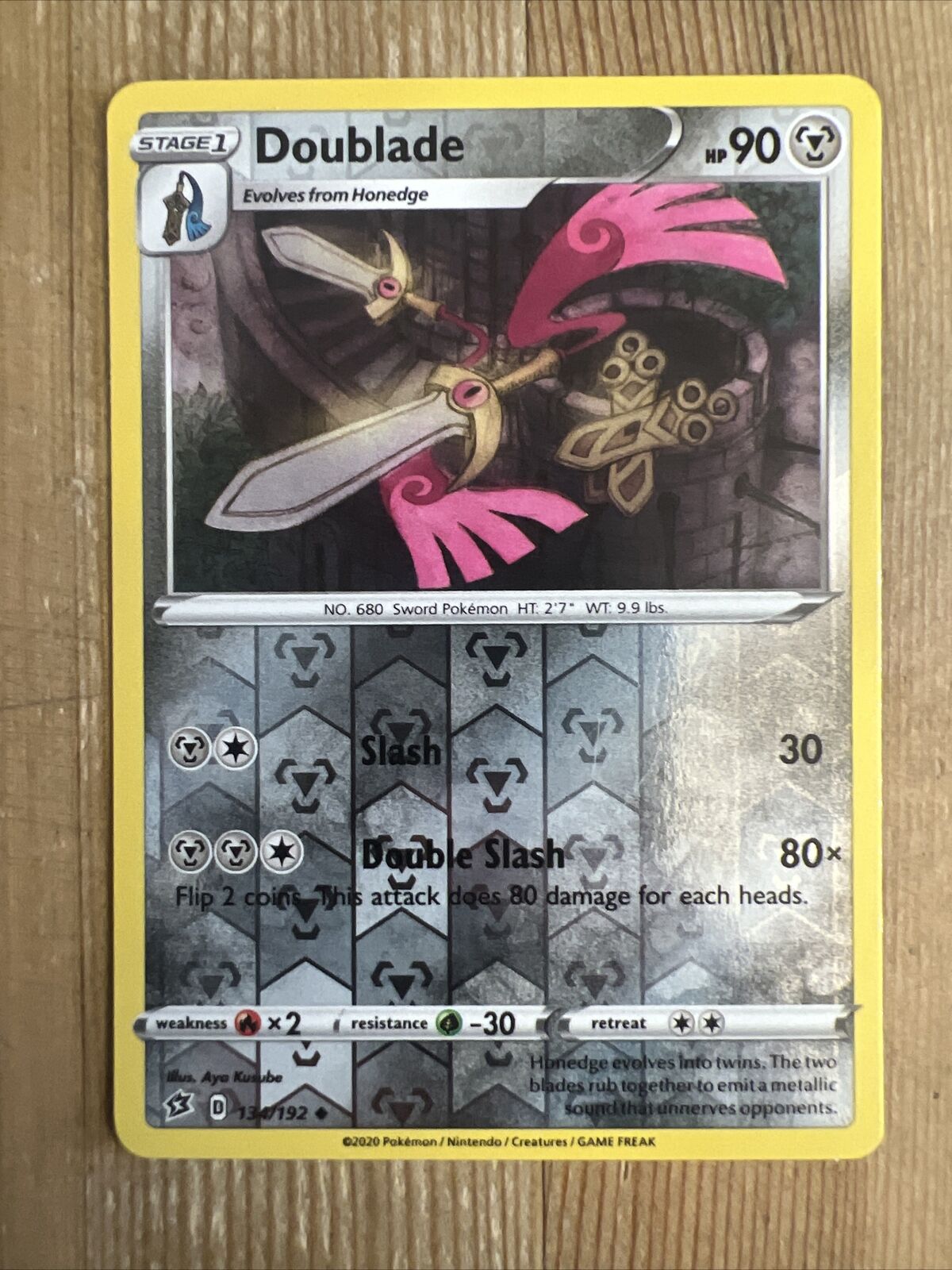 Doublade 134/192 Regular Rebel Clash Pokemon TCG Nintendo Uncommon NM