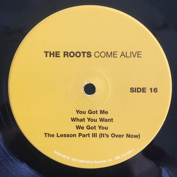 THE ROOTS『COME ALIVE』2LP The Roots / The Roots Come Alive 12