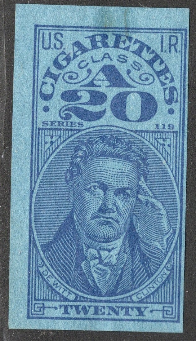 海外切手アメリカ サボテンシリーズ 20セント US Stamp Revenue, 20 Cigarettes, Series 119, DeWitt Clinton