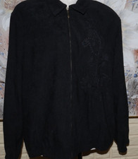 NWT ALFRED DUNNER WOMAN SZ 20 ELEGANT ZIPPER EMBROIDERY FRONT L/S JACKET BLOUSE