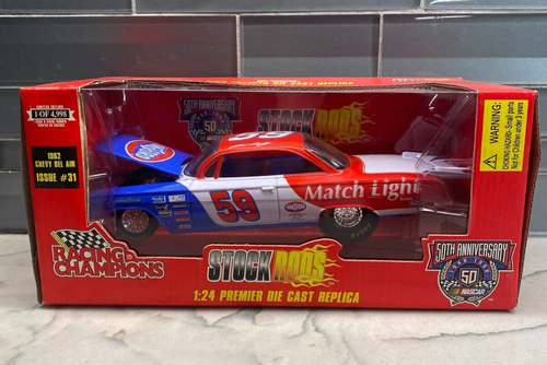 1/24 Racing Champions Stock Aste 1962 Chevy Bel Air Numero 31 - #59 Match Light - Foto 2 di 3