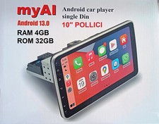 AUTORADIO ANDROID13 10 POLLICI STEREO AUTO 1 DIN 4GB RAM WIFI SCHERMO ESTRAIBILE