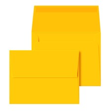 A2 Envelopes, 4 3/8" x 5 3/4", Gold, Square Flap, 24w 90gsm , 25 per Pack