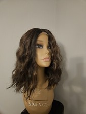 New WOMEN'S LACE FRONT Chocolate Brown HAIR WIG Wavy With Highlights