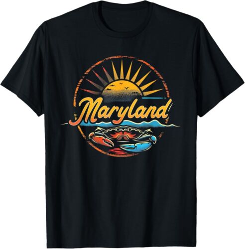 Maryland - Cool Funny Graphic Vintage Men Women Retro Crab T-Shirt