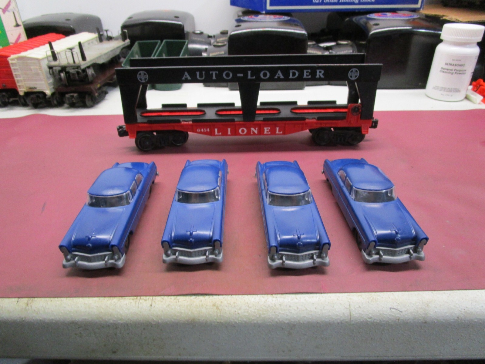 Lionel Evans Auto Loader with royal blue cars eBay
