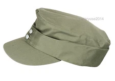 WWII German Army EM Summer Panzer m43 Field Cotton Cap Green Size M