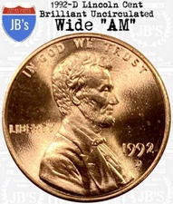 1992 D Lincoln Memorial Cent Wide AM Brilliant Uncirculated *JB's Coins*