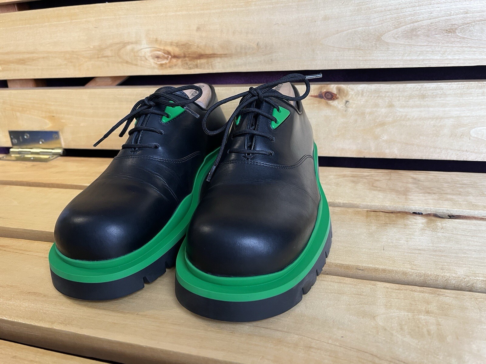 SAOLA Scarpe uomo Bottega Veneta stivaletti stringati con pneumatici tg. UK 7 5 US 8 5 EUR 41 5