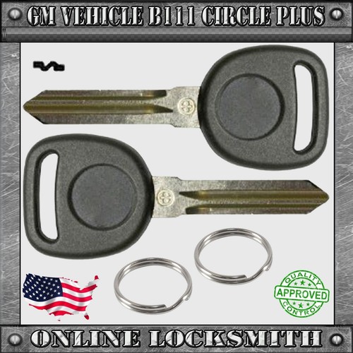 2 Keys Buick Cadillac GMC Pontiac Saturn B111 Circle Plus Transponder Chip Key - 第 1/2 張圖片