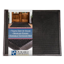 396S1624BK Heavy Duty Rubber Fingertip Entrance Mat, for Outdoor Areas, 16" Widt