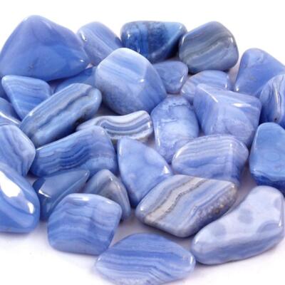 Chalcedon Blau PREMIUM Trommelsteine XL Ø 30 - 50 mm Edelsteine AAA - Qualität