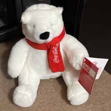 Brand New With Tags NWT Coca Cola 6  Plush Polar Bear With Scarf - Christmas