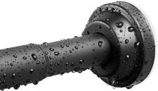 Matte Black Shower Curtain Rod, 40-76 Inches No Drilling Adjustable Tension Curt