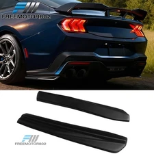 Fits 24-26 Ford Mustang Dark Horse IKON Style Rear Bumper Aprons ABS Matte Black