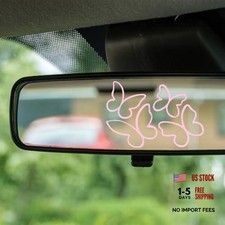Butterfly Car Mirror Stickers, Cute Rearview Mirror Accessories, Vinyl Pink