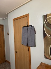 Rafaella NWT Size 6 Navy w/Checked Print Mid-Rise Bermuda Shorts