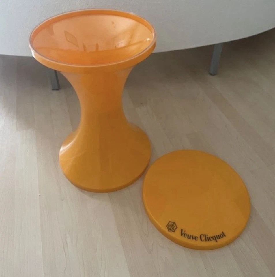 Veuve Clicquot Design Hocker  – Original Champagner Deko, Orange, gebraucht - Bild 2 von 4