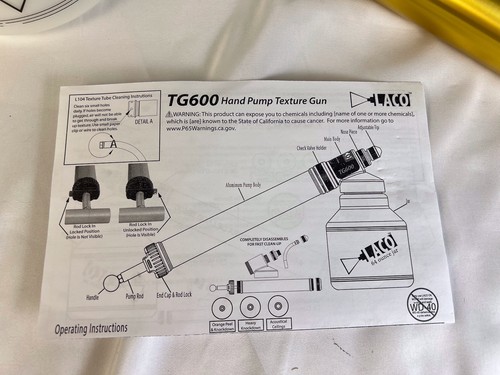 Laco TG600 Drywall Texture Gun - New Open Box Bargain! - Picture 5 of 7