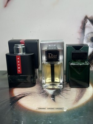 3 NIB Prada PARADIGME & CARBON LUNA ROSA edt,  Dior Homme edt Splash Mini