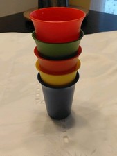 5 Colorful Vintage Kids Tupperware Drinking Juice Cups
